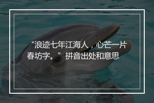 “浪迹七年江海人，心芒一片春坊字。”拼音出处和意思