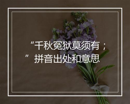 “千秋冤狱莫须有；”拼音出处和意思