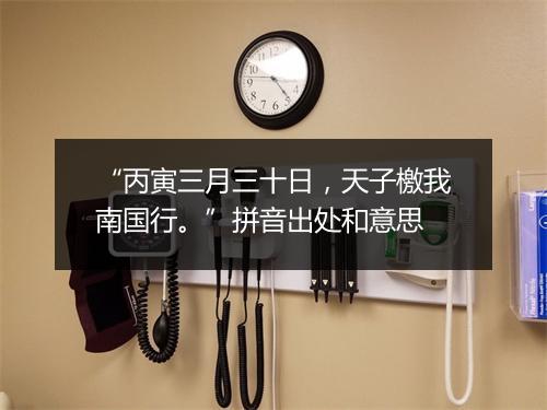 “丙寅三月三十日，天子檄我南国行。”拼音出处和意思