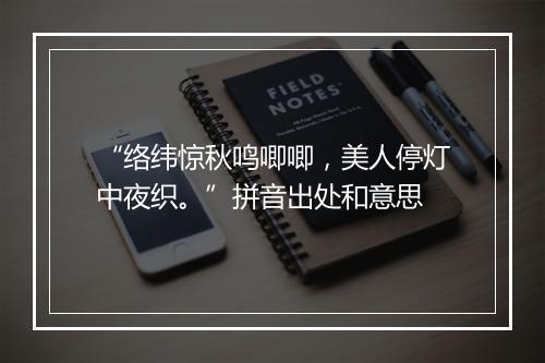 “络纬惊秋鸣唧唧，美人停灯中夜织。”拼音出处和意思