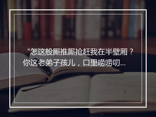 “怎这般厮推厮抢赶我在半壁厢？你这老弟子孩儿，口里唠唠叨叨的，”拼音出处和意思