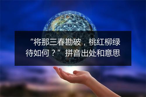 “将那三春勘破，桃红柳绿待如何？”拼音出处和意思