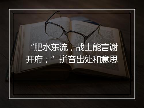 “肥水东流，战士能言谢开府；”拼音出处和意思