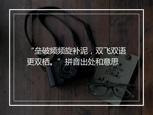 “垒破频频旋补泥，双飞双语更双栖。”拼音出处和意思