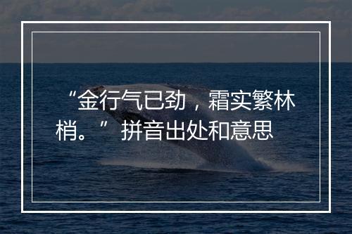 “金行气已劲，霜实繁林梢。”拼音出处和意思