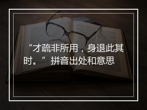 “才疏非所用，身退此其时。”拼音出处和意思