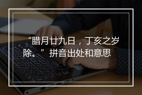 “腊月廿九日，丁亥之岁除。”拼音出处和意思