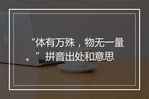 “体有万殊，物无一量。”拼音出处和意思