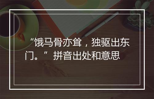 “饿马骨亦耸，独驱出东门。”拼音出处和意思