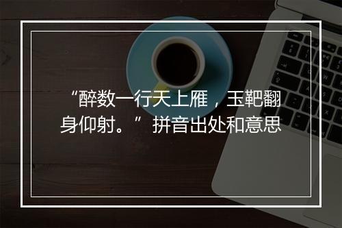 “醉数一行天上雁，玉靶翻身仰射。”拼音出处和意思