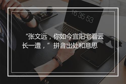 “张文远，你如今宜阳宅看云长一遭，”拼音出处和意思