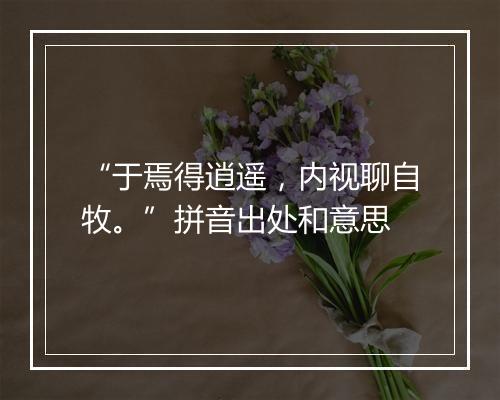 “于焉得逍遥，内视聊自牧。”拼音出处和意思