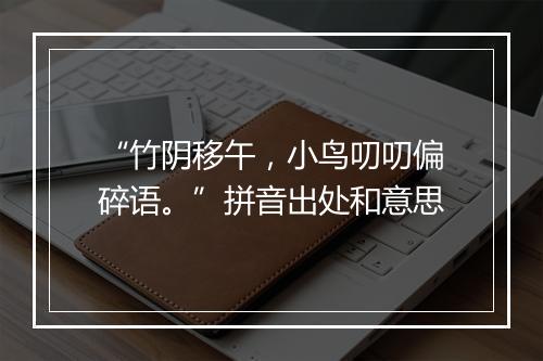 “竹阴移午，小鸟叨叨偏碎语。”拼音出处和意思