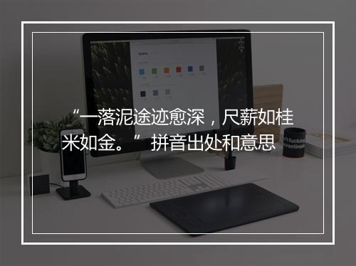 “一落泥途迹愈深，尺薪如桂米如金。”拼音出处和意思