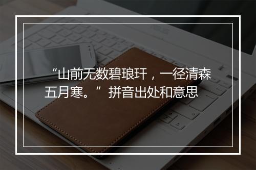 “山前无数碧琅玕，一径清森五月寒。”拼音出处和意思