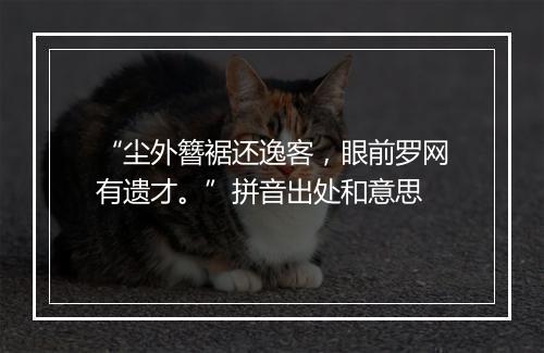 “尘外簪裾还逸客，眼前罗网有遗才。”拼音出处和意思