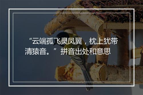 “云端孤飞灵凤翼，枕上犹带清猿音。”拼音出处和意思