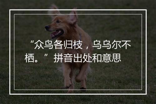 “众鸟各归枝，乌乌尔不栖。”拼音出处和意思