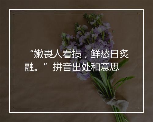 “嫩畏人看损，鲜愁日炙融。”拼音出处和意思