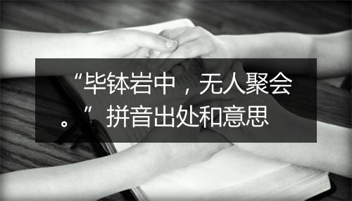 “毕钵岩中，无人聚会。”拼音出处和意思