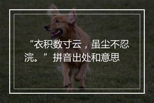 “衣积数寸云，虽尘不忍浣。”拼音出处和意思