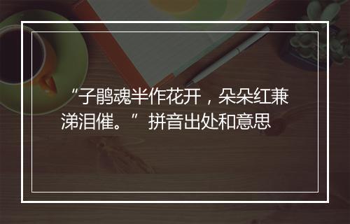 “子鹃魂半作花开，朵朵红兼涕泪催。”拼音出处和意思