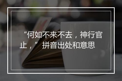 “何如不来不去，神行官止，”拼音出处和意思