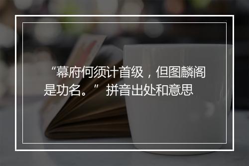 “幕府何须计首级，但图麟阁是功名。”拼音出处和意思