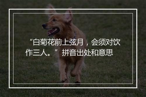 “白菊花前上弦月，会须对饮作三人。”拼音出处和意思