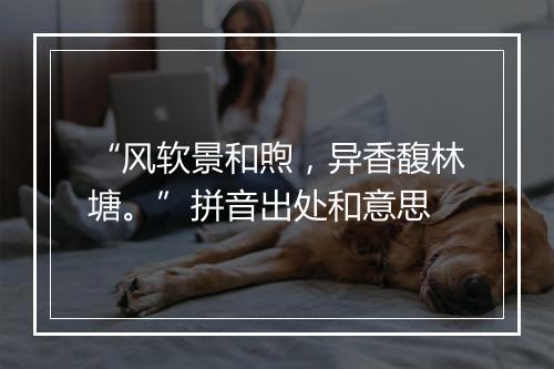 “风软景和煦，异香馥林塘。”拼音出处和意思