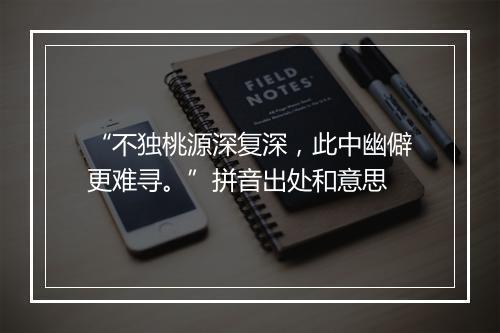 “不独桃源深复深，此中幽僻更难寻。”拼音出处和意思