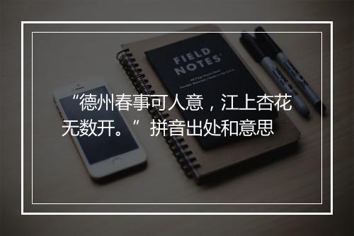 “德州春事可人意，江上杏花无数开。”拼音出处和意思