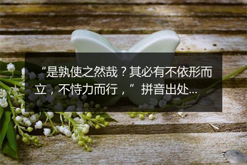 “是孰使之然哉？其必有不依形而立，不恃力而行，”拼音出处和意思