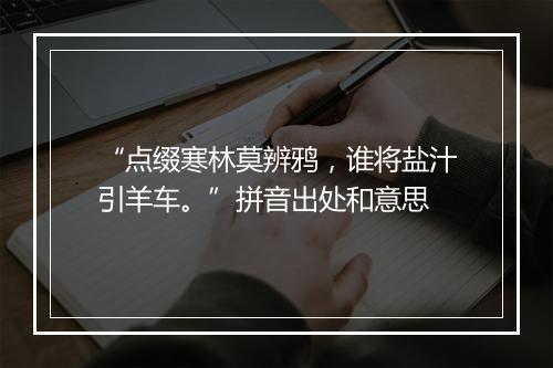 “点缀寒林莫辨鸦，谁将盐汁引羊车。”拼音出处和意思