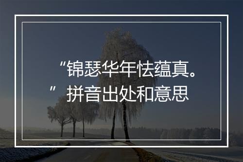 “锦瑟华年怯蕴真。”拼音出处和意思