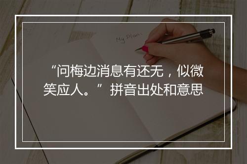 “问梅边消息有还无，似微笑应人。”拼音出处和意思