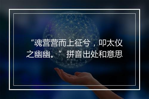 “魂营营而上征兮，叩太仪之幽幽。”拼音出处和意思