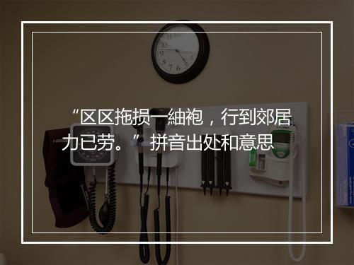 “区区拖损一紬袍，行到郊居力已劳。”拼音出处和意思