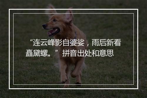 “连云峰影自婆娑，雨后新看矗黛螺。”拼音出处和意思