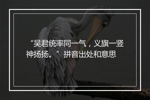 “吴君统率同一气，义旗一竖神扬扬。”拼音出处和意思