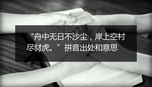 “舟中无日不沙尘，岸上空村尽豺虎。”拼音出处和意思