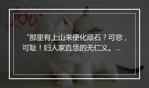 “那里有上山来便化顽石？可悲，可耻！妇人家直恁的无仁义。”拼音出处和意思