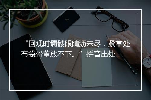 “回观时髑髅眼睛沥未尽，紧靠处布袋骨董放不下。”拼音出处和意思