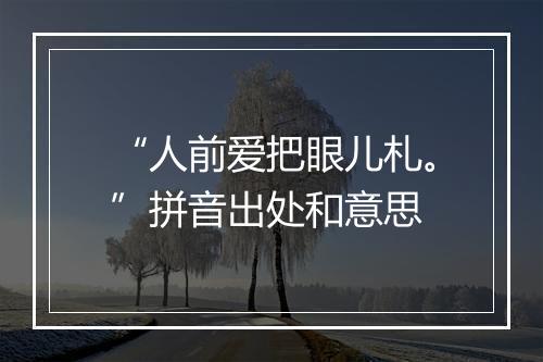 “人前爱把眼儿札。”拼音出处和意思