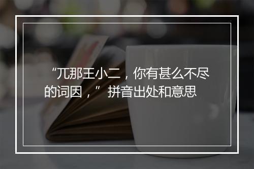 “兀那王小二，你有甚么不尽的词因，”拼音出处和意思