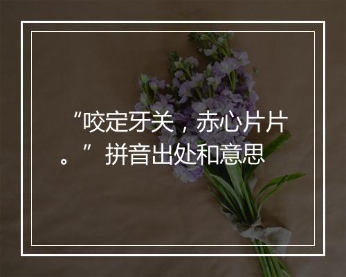 “咬定牙关，赤心片片。”拼音出处和意思