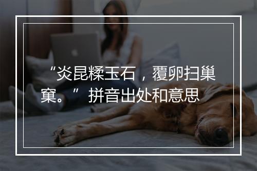 “炎昆糅玉石，覆卵扫巢窠。”拼音出处和意思