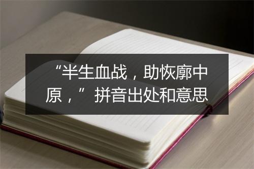 “半生血战，助恢廓中原，”拼音出处和意思