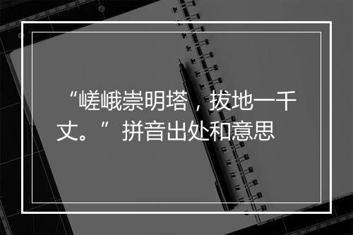 “嵯峨崇明塔，拔地一千丈。”拼音出处和意思