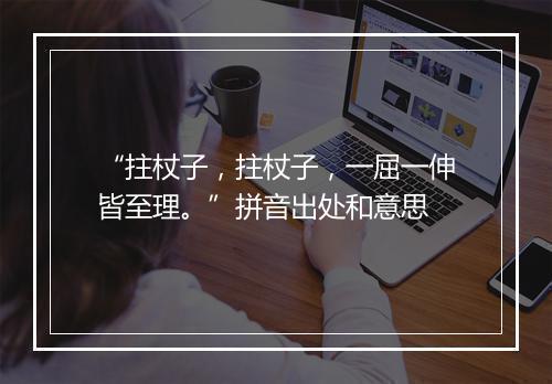 “拄杖子，拄杖子，一屈一伸皆至理。”拼音出处和意思